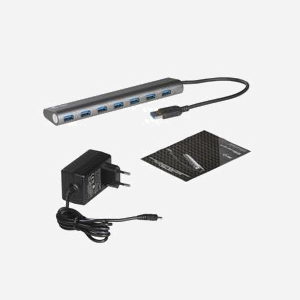 i-tec Hub USB 3.0 7 Ports Métal U3HUB778 - USB 3.2 Gen 1, 5Gbps, Alimentation Secteur 5V/4A, Protection Surtension, Compatible Windows/macOS - Miniature 4