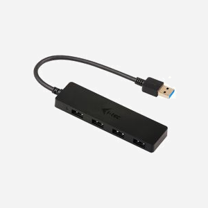 i-tec U3HUB404 : Hub USB 3.0 Slim 4 Ports, USB 3.2 Gen 1 Type-A, Taux Transfert 5000 Mbit/s, 110x30x10mm, Compatible Windows/macOS, Noir - Miniature 1