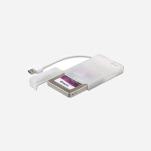 i-tec MySafe MYSAFEU314 Boîtier Externe USB 3.2 Gen 1 pour Disque Dur/SSD 2.5" SATA I/II/III, 9.5mm, Blanc, Jusqu'à 5Gbps, Câble Intégré 0.15m