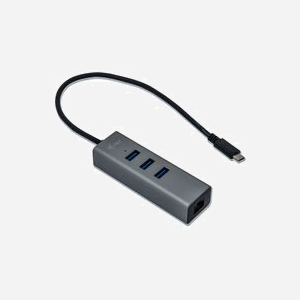 i-tec C31METALG3HUB : Hub USB-C 3 Ports USB 3.0 + Adaptateur Gigabit Ethernet Realtek 8153, Gris, Compatible Windows/macOS/Linux/Android - Miniature 2