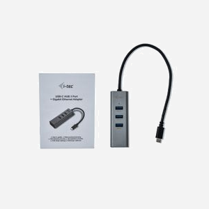 i-tec C31METALG3HUB : Hub USB-C 3 Ports USB 3.0 + Adaptateur Gigabit Ethernet Realtek 8153, Gris, Compatible Windows/macOS/Linux/Android - Miniature 4