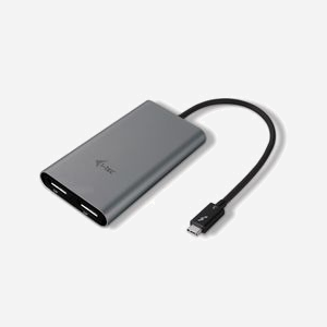 i-tec Adaptateur Vidéo Thunderbolt 3 Dual DisplayPort 1.2a, Résolution jusqu'à 5120x2880 @ 60Hz (5K), Compatible Windows/macOS, 40Gbit/s