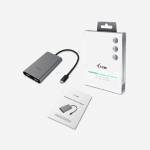i-tec Adaptateur Vidéo Thunderbolt 3 Dual DisplayPort 1.2a, Résolution jusqu'à 5120x2880 @ 60Hz (5K), Compatible Windows/macOS, 40Gbit/s - Miniature 4