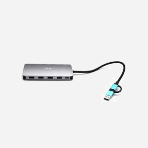 i-tec Dock Métal Nano 3x Display USB 3.0/USB-C/Thunderbolt, LAN, Power Delivery 100W, 2x HDMI, VGA, USB 3.2/2.0, Lecteur SD/microSD, Windows/macOS/Android/Linux - Miniature 2