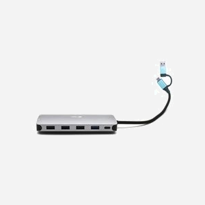 i-tec Dock Métal Nano 3x Display USB 3.0/USB-C/Thunderbolt, LAN, Power Delivery 100W, 2x HDMI, VGA, USB 3.2/2.0, Lecteur SD/microSD, Windows/macOS/Android/Linux - Miniature 3