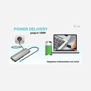 i-tec Docking Station USB-C Nano Métal 2x HDMI - USB 3.2 Gen 1, RJ-45 Gigabit Ethernet, Power Delivery 100W - Compatible Windows/macOS/Linux - Miniature 4