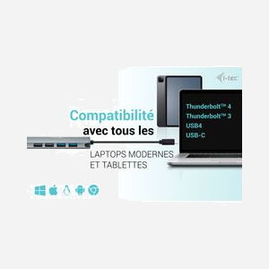 i-tec Docking Station USB-C Nano Métal 2x HDMI - USB 3.2 Gen 1, RJ-45 Gigabit Ethernet, Power Delivery 100W - Compatible Windows/macOS/Linux - Miniature 5