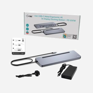 i-tec C31FLAT2PDPRO : Station d'accueil USB-C 3x 4K, Power Delivery 100W, 4x USB 3.2, LAN Gigabit, Lecteurs SD/MicroSD, Support Ordinateur Portable, Compatible Windows/macOS/Linux/Android/ChromeOS - Miniature 2