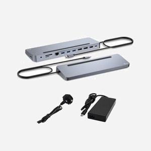 i-tec Station d'Accueil USB-C Métal 3x4K - Power Delivery 100W (C31FLAT2PDPRO100W) - 4x USB 3.2, RJ45, Lecteur SD/microSD, Compatible Windows/macOS/Linux