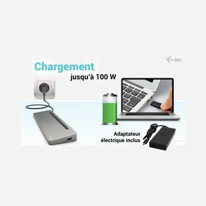 i-tec Station d'Accueil USB-C Métal 3x4K - Power Delivery 100W (C31FLAT2PDPRO100W) - 4x USB 3.2, RJ45, Lecteur SD/microSD, Compatible Windows/macOS/Linux - Miniature 5