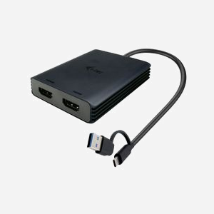 i-tec Adaptateur Vidéo Dual HDMI 4K/60Hz (USB-A/USB-C) CADUAL4KHDMI - Résolution 3840x2160 - Chipset DisplayLink - 75x60x15mm - Miniature 1