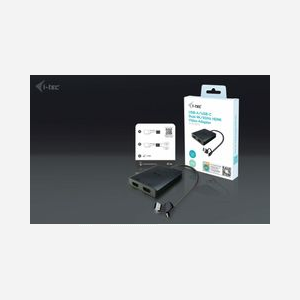 i-tec Adaptateur Vidéo Dual HDMI 4K/60Hz (USB-A/USB-C) CADUAL4KHDMI - Résolution 3840x2160 - Chipset DisplayLink - 75x60x15mm - Miniature 3