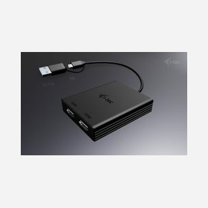 i-tec Adaptateur Vidéo Dual HDMI 4K/60Hz (USB-A/USB-C) CADUAL4KHDMI - Résolution 3840x2160 - Chipset DisplayLink - 75x60x15mm - Miniature 4