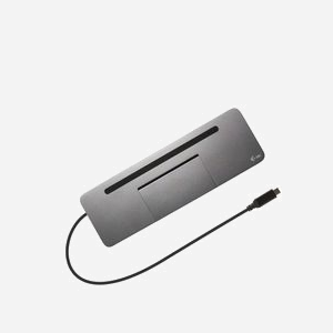 i-tec C31FLATPRO100 : Station d'accueil USB-C 3.2 Gen 1 4K Triple Display (HDMI, DP, VGA), Power Delivery 85W, USB-A/C, Ethernet, Lecteur SD/MicroSD, Gris, Compatible Windows/macOS/Linux/Android/ChromeOS + Chargeur Universel 100W - Miniature 4