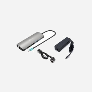 i-tec Station d'accueil USB-C Nano Métal 2x Display 4K 60Hz avec PD 100W + Chargeur 100W (2x HDMI, 2x USB 3.2, 2x USB 2.0, RJ45 Gigabit, Windows/macOS/Android/ChromeOS/Linux)