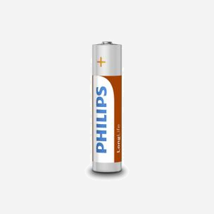 Philips Batterie Zinc-Carbone AAA/R03 1.5V R03L4B/10 - Dimensions 10.5x10.5x44.5mm, poids 30g, Longue Durée de Vie pour appareils basse consommation - Miniature 1