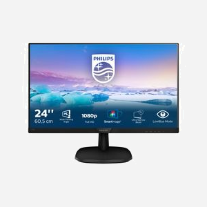 Philips V Line 243V7QDSB/00 Moniteur LCD 23.8" Full HD 1920x1080 IPS W-LED 4ms 250cd/m² VGA DVI HDMI VESA 100x100mm Noir - Miniature 2