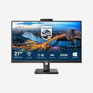Philips B Line 276B1JH/00 Moniteur LCD 27" Quad HD IPS 75Hz 4ms 350cd/m² USB-C 100W Hub USB 3.2 Gen 1 Webcam Windows Hello Noir - Miniature 2