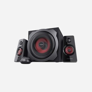 Trust GXT 38 2.1 Noir, Système Audio 60W RMS, Caisson de Basses XL, Connectivité Filaire 3.5mm, pour PC/Console, 4.1kg