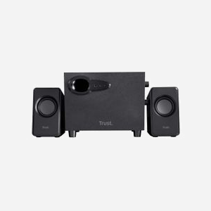 Trust Avora 2.1 - Système d'Enceintes PC 9W RMS Noir - 2.1 Canaux, Satellites 2-Voies, Caisson de Basses Actif USB, Connectivité Filaire 3.5mm - Miniature 3