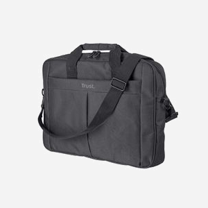 Trust Sacoche 21551 pour Ordinateur Portable 16" (40.6cm), Malette Noire en Tissu, 2 Compartiments, Poche Avant, Sangle Épaule, Résistance Poussière/Rayures - Miniature 3
