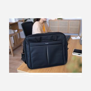 Trust Sacoche 21551 pour Ordinateur Portable 16" (40.6cm), Malette Noire en Tissu, 2 Compartiments, Poche Avant, Sangle Épaule, Résistance Poussière/Rayures - Miniature 5