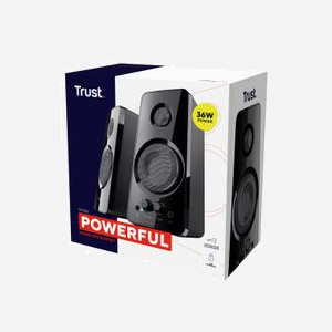 Trust Enceintes 2.0 Filaire 18W RMS (36W PMPO) Noir - Bande Passante 20-20000Hz, Impédance 4 Ohm, Connectique Jack 3.5mm & USB, 100x100x210mm - Miniature 4