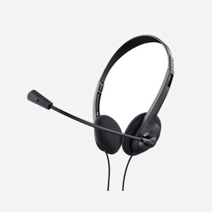 Trust 21665 Casque Stéréo Filaire Supra-Aural 3.5mm, Microphone Boom Flexible, 70-20000Hz, Impédance 32 Ohm, Câble 1.8m, Compatible PC/Laptop/Phone/Tablet, Noir