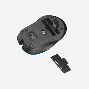 Trust Souris Bureau Ambidextre RF sans fil Optique 1800 DPI 4 boutons (1000/1400/1800), portée 10m, récepteur micro USB, Noir/Bleu, 2x AAA, Windows/macOS - Miniature 4