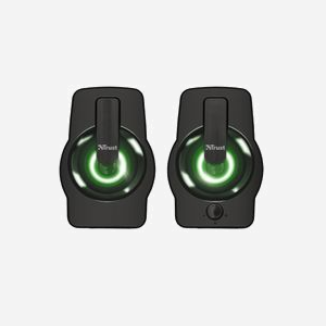Trust Gemi Noir - Système d'Enceintes 2.0 - 6W RMS (12W PMPO) - RGB - Haut-parleur 4cm - 20-20000Hz - USB - Connecteur 3.5mm - 8.5x9.5x13.2cm - Miniature 2