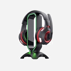 Trust GXT 265 Cintar - Support Casque RGB avec 2 Ports USB Type-A - Base Antidérapante - Hauteur 255mm - Câble 1.5m - Compatible Windows/macOS - Miniature 2