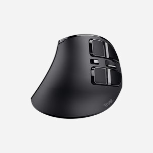 Trust Voxx Souris Ergonomique Verticale 2400 DPI Optique RF sans fil + Bluetooth, 9 Boutons Programmables, Batterie intégrée, Compatible Windows/macOS/ChromeOS
