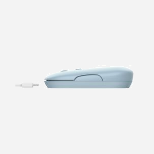 Trust Puck 24126 : Souris Bureau Ambidextre, RF sans fil + Bluetooth, 1600 DPI, 4 Boutons, Molette, Bleu, Batterie Intégrée, Windows/macOS/ChromeOS - Miniature 4