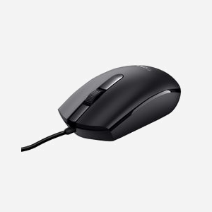 Trust Souris Optique Basi 1200 DPI USB Type-A Ambidextre 3 Boutons Noire - Câble 1.6m - Compatible Windows, macOS, ChromeOS - Miniature 1