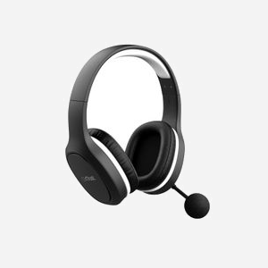 Trust GXT 391 Thian Casque Gaming Circum-Aural Filaire/Sans Fil 5.8GHz USB Type-C Noir/Blanc, HP 20-20000Hz, Micro Boom Pliable, Batterie 13h