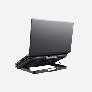 Trust Exto 24613 - Support de refroidissement pour PC portable jusqu'à 16", ventilateur 18cm, 35dB, ABS/Aluminium, réglage hauteur 8 positions, 350x255x25mm - Miniature 3