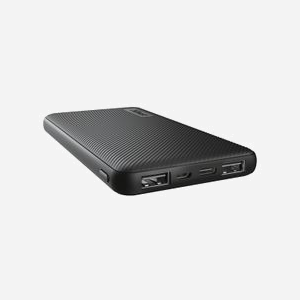 Trust Primo 24678 Batterie Externe Li-Ion 10000mAh Noir, 2x USB-A 2.4A, 1x USB-C 3A, 15W, Recharge Rapide, Protection Surcharge/Surchauffe/Court-circuit