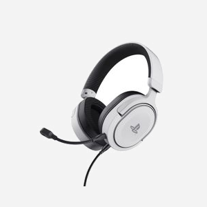 Trust GXT 498 Forta Casque Gaming Filaire Circum-Aural, HP 50mm, Micro Amovible Omnidirectionnel, PS5/PS4, Noir/Blanc, Câble 1.2m