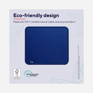Tapis de Souris Trust 24744 Boye Bleu, 250x210x3mm, Caoutchouc & PET Recyclé, Rebords Cousus, M, Monochromatique Bleu - Miniature 3