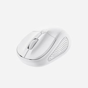 Trust Primo Souris Voyage Ambidextre RF sans fil Optique 1600 DPI, 4 boutons, Portée 6m, Piles AAA, Windows/macOS/ChromeOS, Blanc - Miniature 1