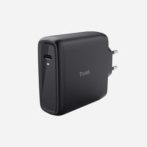 Trust Chargeur Secteur Universel USB-C 100W Noir, Câble USB-C 2m, Power Delivery 3.0, 1 Port, 100-240V, Protections Surtension/Surchauffe/Surintensité