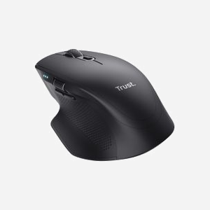 Trust Ozaa+ Souris Bureau Ergonomique RF sans Fil + Bluetooth 3200 DPI, 6 Boutons Programmables, Rechargeable USB-C, Compatible Windows/macOS/Android/iOS/ChromeOS - Miniature 3