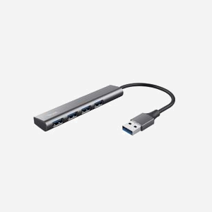 Hub USB Trust Halyx 4 ports USB 3.2 Gen 1 Type-A 5 Mbit/s Noir/Gris, compatible Windows, macOS, ChromeOS, 211x21x11mm - Miniature 1