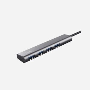 Hub USB Trust Halyx 4 ports USB 3.2 Gen 1 Type-A 5 Mbit/s Noir/Gris, compatible Windows, macOS, ChromeOS, 211x21x11mm - Miniature 2