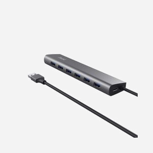Hub USB Trust Halyx 8 ports - USB 3.2 Gen 1 Type-A, USB 2.0 - 5000 Mbit/s - Boîtier ABS/Aluminium argent - Compatible Windows, macOS, ChromeOS - Miniature 2