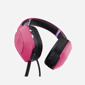 Trust GXT 415P Zirox Casque Gaming Filaire Rose - Transducteurs 50mm, Microphone Boom Pliable, Connecteur 3.5mm, 20-20000Hz, 253g - Miniature 3
