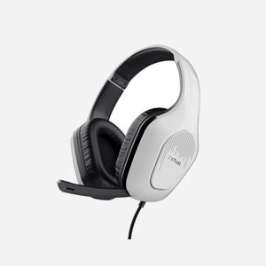 Trust GXT 415PS ZIROX Casque Gaming Filaire Arceau Binaural Noir/Blanc, Transducteurs 50mm, 20-20000Hz, Connecteur 3.5mm, Câble 1.2m, Compatible Windows/macOS/Android/iOS