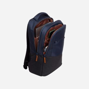 Sac à dos Trust Lisboa 25124 Bleu 16" Polyester recyclé 23L, 3 compartiments, 300x460x165mm, poids 768g, fermeture à glissière, compatible universel - Miniature 2