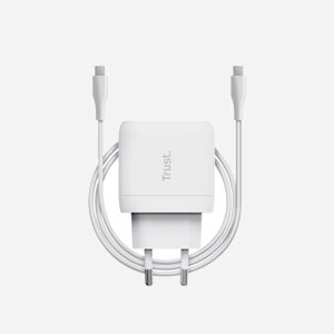 Trust Chargeur Secteur Universel 45W USB-C Blanc - Puissance USB 3.0, Sortie 5-20V, 3A - Câble USB Type-C vers USB Type-C 2m - Protections Surtension/Surchauffe - Miniature 5