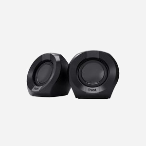 Trust Polo Enceintes PC 2.0 4W RMS USB Noir (2x2W) 1-voie, Réponse en fréquence 150-20000Hz, ABS, Entrée AUX, Câble AUX inclus, 77x74x76mm - Miniature 1